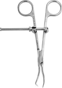 Pointed Fracture Reduction Clamp With Speedlock –  Medium Curved Right, Straight Left